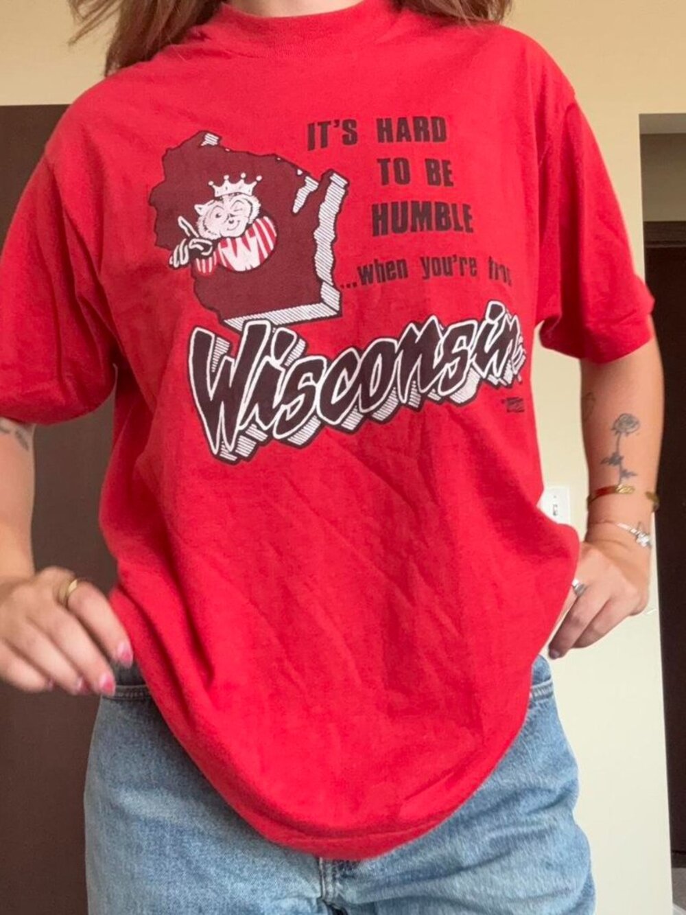 VINTAGE SCREEN STARS graphic Wisconsin Badgers tshirt